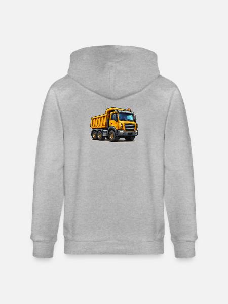 Construction Vehicle Dump Truck - Stanley/Stella CULTIVATOR Unisex Organic Hooded Jacket - heather grey