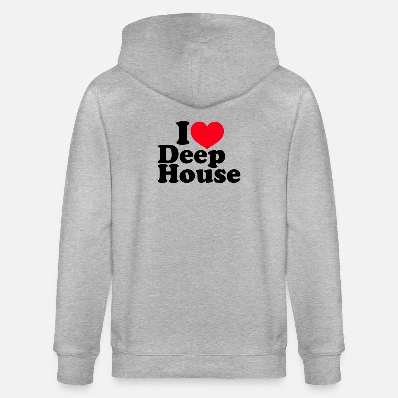 J’adore le deep house - Veste à capuche bio CULTIVATOR Stanley/Stella Unisexe - gris chiné