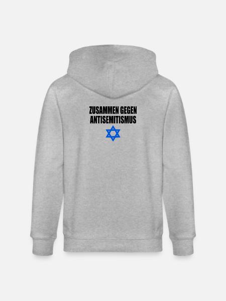 zusammen gegen antisemitism - Stanley/Stella Unisex Bio-Kapuzenjacke CULTIVATOR - Grau meliert
