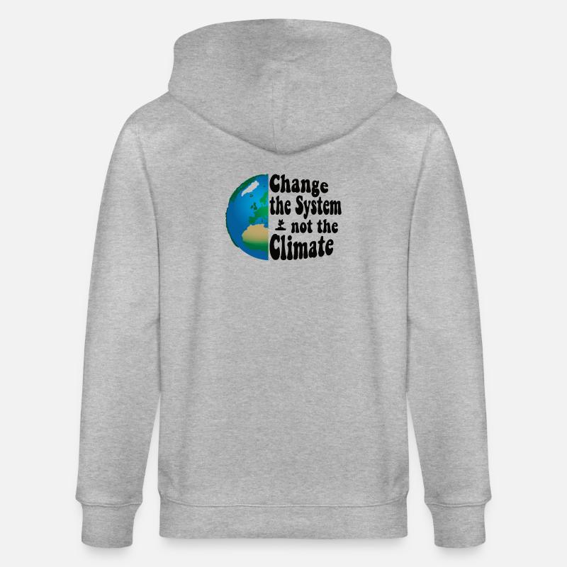 Change the system, not the climate - Stanley/Stella Unisex Bio-Kapuzenjacke CULTIVATOR  - Grau meliert