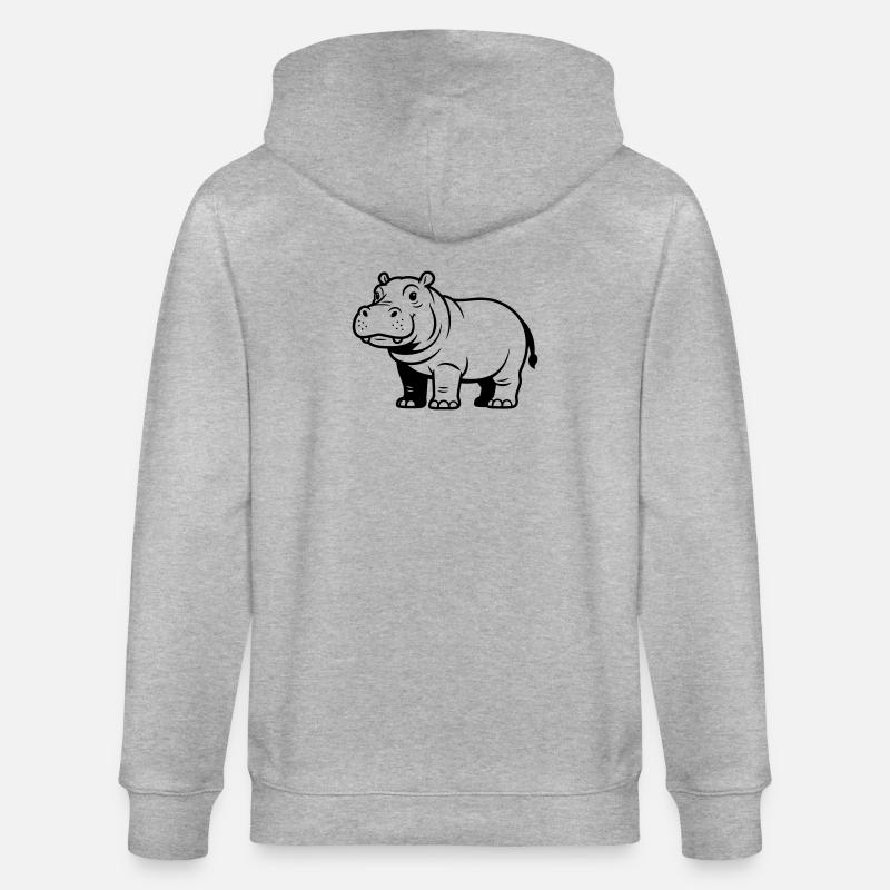 Nilpferd - Stanley/Stella Unisex Bio-Kapuzenjacke CULTIVATOR  - Grau meliert