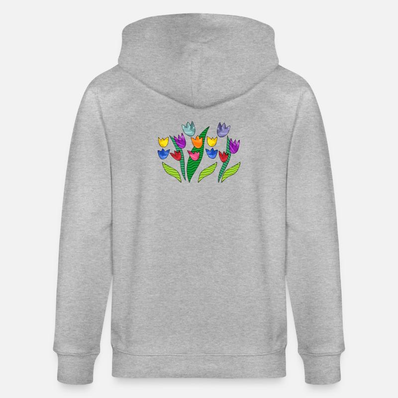 Blumen - Stanley/Stella Unisex Bio-Kapuzenjacke CULTIVATOR  - Grau meliert