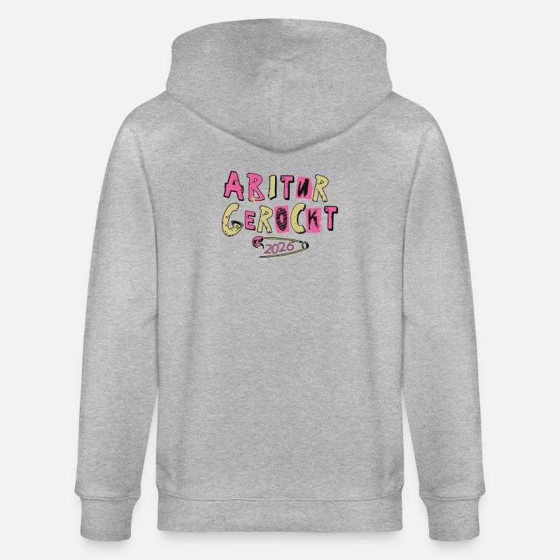 Abitur gerockt - Stanley/Stella Unisex Bio-Kapuzenjacke CULTIVATOR  - Grau meliert
