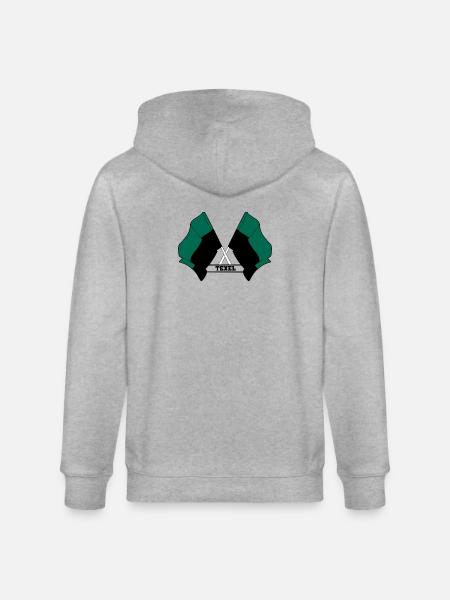 Texel Crossed Flags – Island Pride - Stanley/Stella CULTIVATOR Unisex Organic Hooded Jacket - heather grey