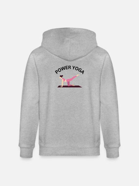 Power Yoga Balance - Stanley/Stella CULTIVATOR Unisex Organic Hooded Jacket - heather grey