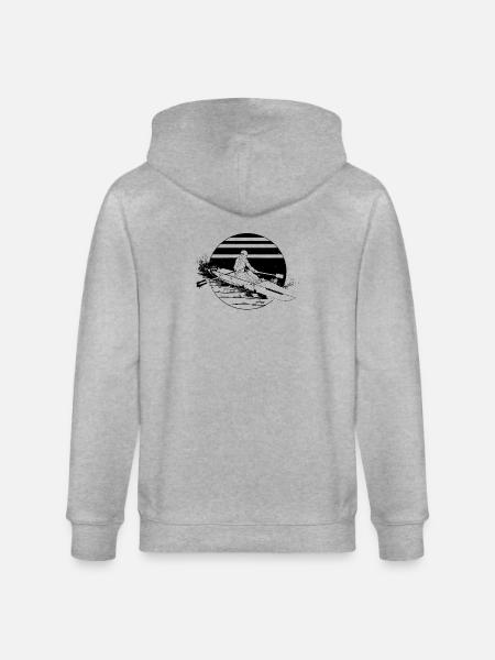Rower Drawing - Stanley/Stella CULTIVATOR Unisex Organic Hooded Jacket - heather grey