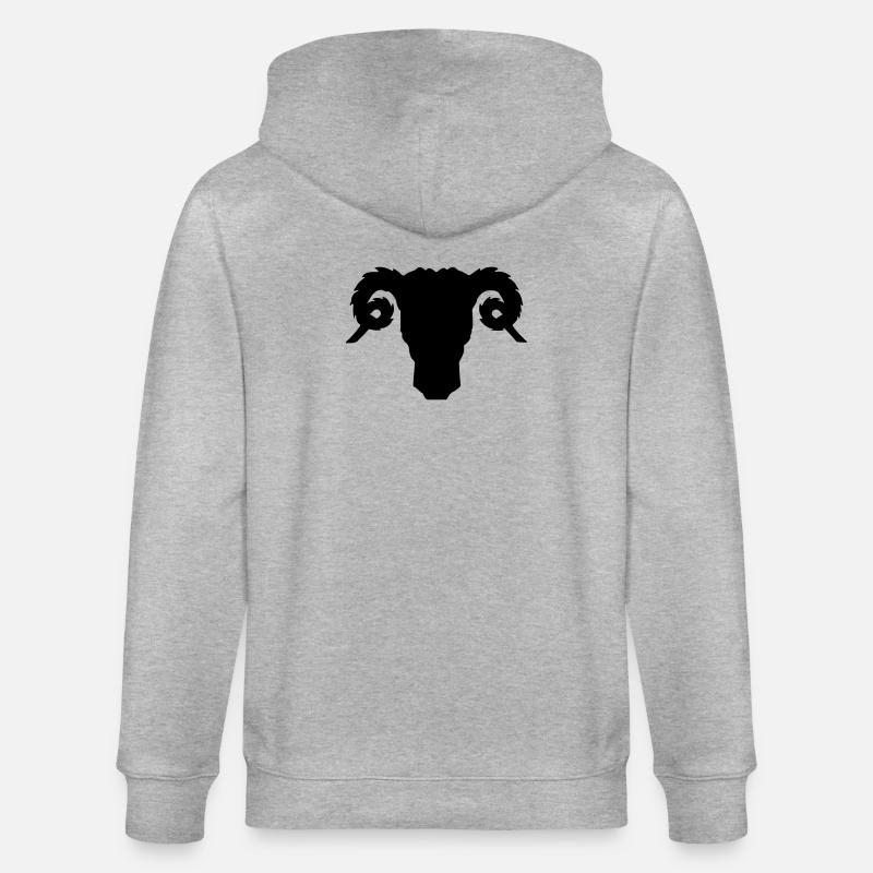 Bock- oder Rammkopfschattenbild - Stanley/Stella Unisex Bio-Kapuzenjacke CULTIVATOR  - Grau meliert