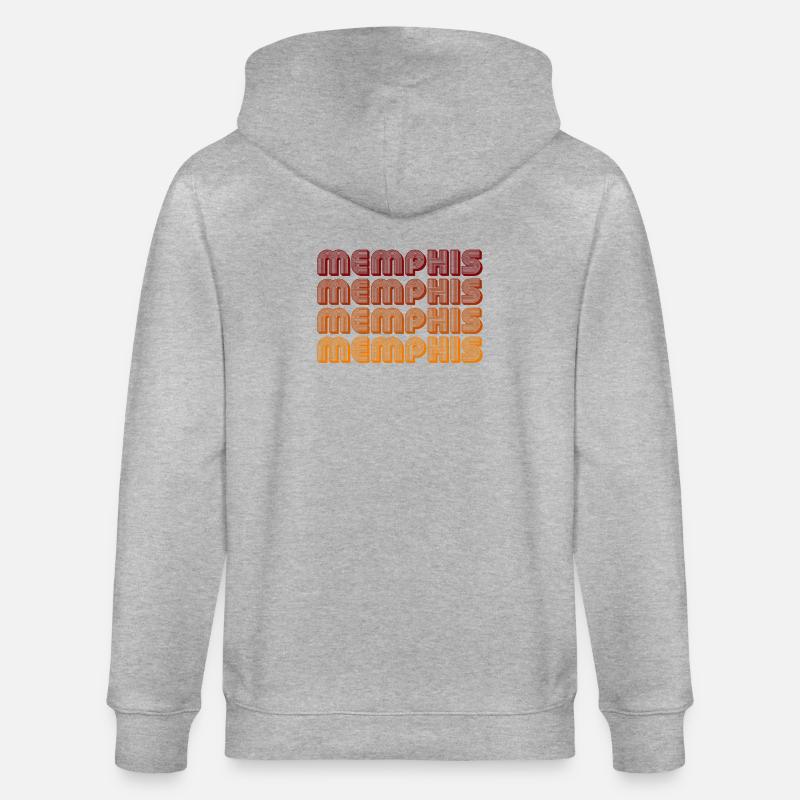 Memphis Gradient Text Repeat - Stanley/Stella Unisex Bio-Kapuzenjacke CULTIVATOR  - Grau meliert