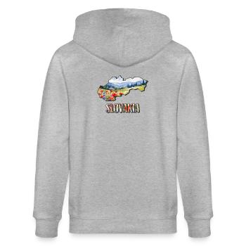Aquarell Landkarte Slowakei - Stanley/Stella Unisex Bio-Kapuzenjacke CULTIVATOR  - Grau meliert - Hinten - Luana (180cm)