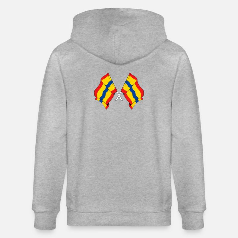 Deux drapeaux de la province d'Overijssel - Veste à capuche bio CULTIVATOR Stanley/Stella Unisexe - gris chiné