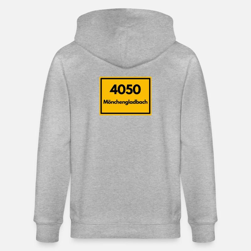 OLD POSTCODE POSTCODE 4050 MÖNCHENGLADBACH FUSSBAL - Stanley/Stella CULTIVATOR  Unisex Organic Hooded Jacket - heather grey