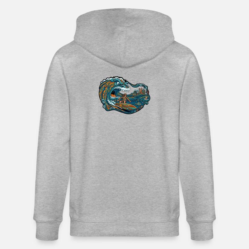 Aventure de vagues géantes de vagues - Veste à capuche bio CULTIVATOR Stanley/Stella Unisexe - gris chiné