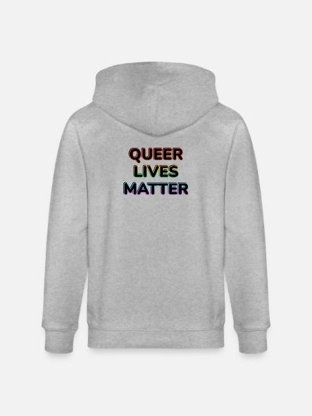 Queer Lives Matter Regenbogen-Neon - Stanley/Stella Unisex Bio-Kapuzenjacke CULTIVATOR  - Grau meliert