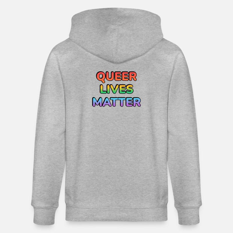 Queer Lives Matter Regenbogen - Stanley/Stella Unisex Bio-Kapuzenjacke CULTIVATOR  - Grau meliert