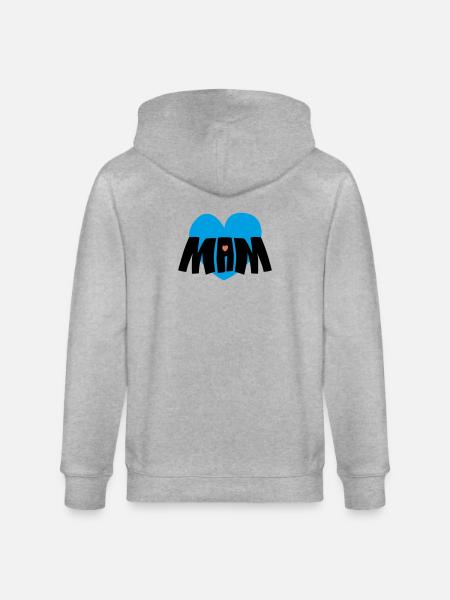Mom heart - Stanley/Stella CULTIVATOR  Unisex Organic Hooded Jacket - heather grey