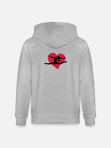 Gymnastic heart - Stanley/Stella CULTIVATOR Unisex Organic Hooded Jacket - heather grey