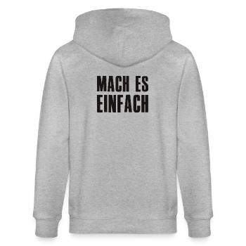 Mach es einfach Spruch Gründer Unternehmer - Stanley/Stella Unisex Bio-Kapuzenjacke CULTIVATOR  - Grau meliert - Hinten - Luana (180cm)