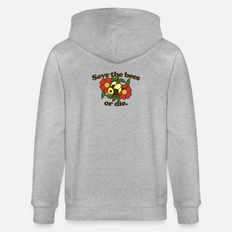 Rette die Bienen oder stirb - Stanley/Stella Unisex Bio-Kapuzenjacke CULTIVATOR  - Grau meliert