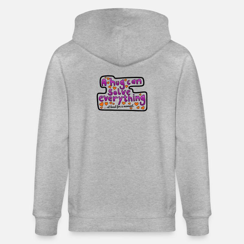 A hug can help - Stanley/Stella CULTIVATOR Unisex Organic Hooded Jacket - heather grey