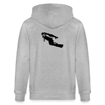 Snowboarder - Stanley/Stella Unisex Bio-Kapuzenjacke CULTIVATOR  - Grau meliert - Hinten - Luana (180cm)