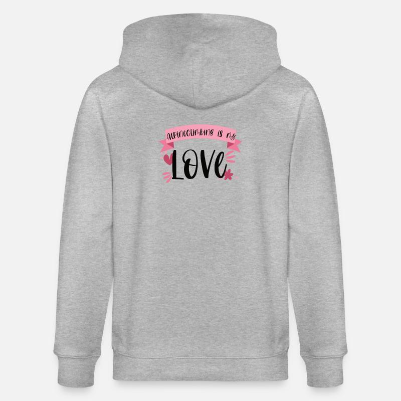 Klettern Alpinklettern Liebe Berge Geschenk - Stanley/Stella Unisex Bio-Kapuzenjacke CULTIVATOR  - Grau meliert