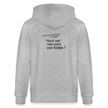Vorn hinten - Stanley/Stella Unisex Bio-Kapuzenjacke CULTIVATOR  - Grau meliert - Hinten - Luana (180cm)
