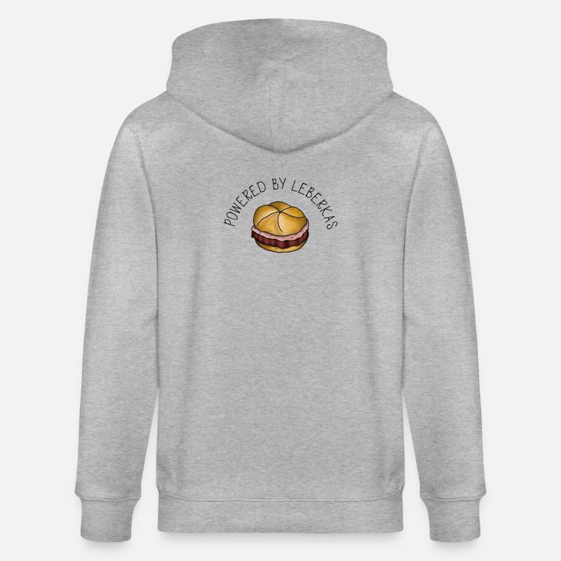 Propulsé par Leberkas – Leberkäse Spruch - Veste à capuche bio CULTIVATOR Stanley/Stella Unisexe - gris chiné