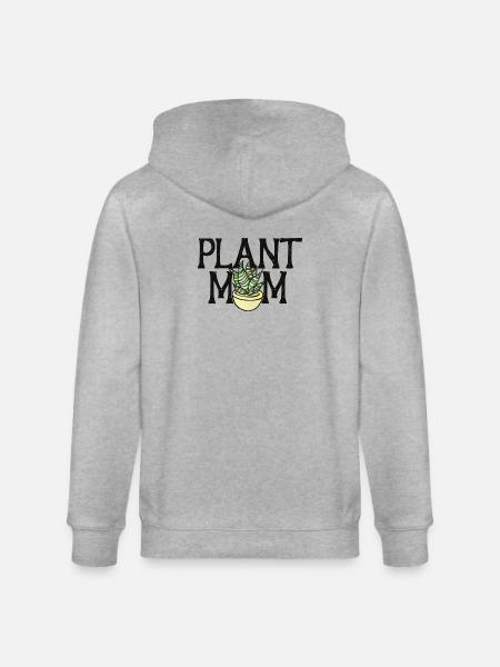 Plant Mom Bloom Pot - Stanley/Stella CULTIVATOR  Unisex Organic Hooded Jacket - heather grey