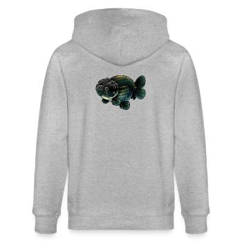 Grade Big Wen Black Blue Lion Queen HQ Ranchu - Stanley/Stella CULTIVATOR  Unisex Organic Hooded Jacket - heather grey - Back - Luana (180cm)