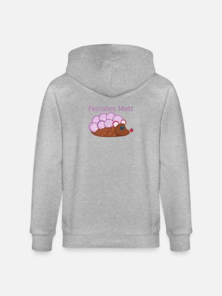 Der Mettigel: Feinstes Mett! (Nr.2) - Stanley/Stella Unisex Bio-Kapuzenjacke CULTIVATOR - Grau meliert