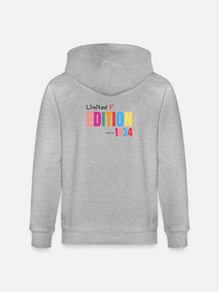 Limited edition Made in 1934 - Stanley/Stella CULTIVATOR Unisex Organic Hooded Jacket - heather grey