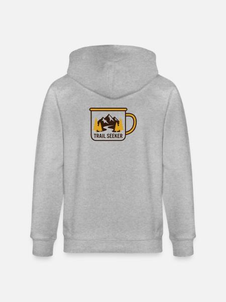 Berge Tasse Wander Logo - Stanley/Stella Unisex Bio-Kapuzenjacke CULTIVATOR  - Grau meliert
