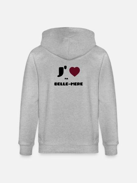 J'aime ma belle-mère (V) - Veste à capuche bio CULTIVATOR Stanley/Stella Unisexe - gris chiné