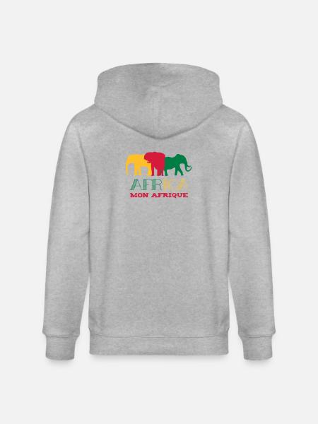 Africa Mon Afrique / Art / Design - Stanley/Stella CULTIVATOR Unisex Organic Hooded Jacket - heather grey