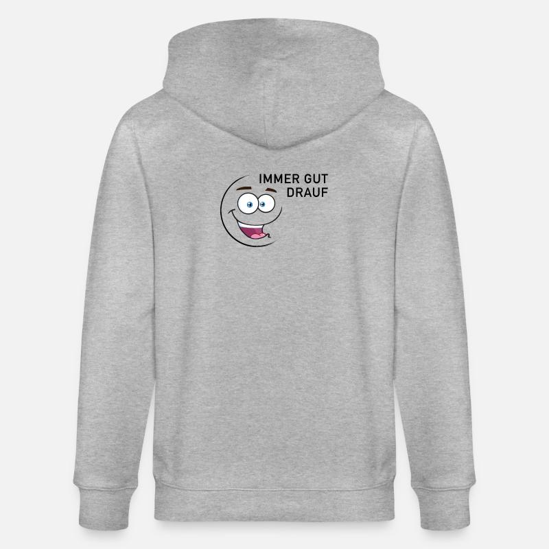 Immer gut drauf | smiley - Stanley/Stella Unisex Bio-Kapuzenjacke CULTIVATOR  - Grau meliert