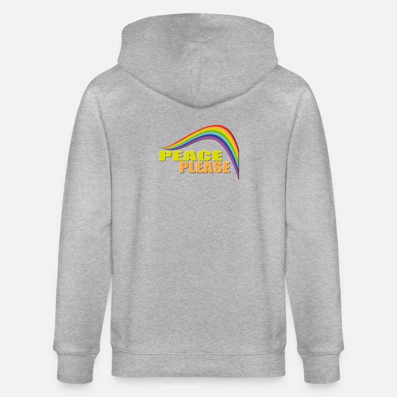PEACE PLEASE with Rainbow - Stanley/Stella Unisex Bio-Kapuzenjacke CULTIVATOR  - Grau meliert
