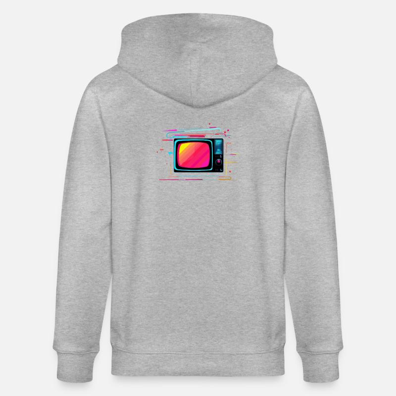TV Synthwave - Veste à capuche bio CULTIVATOR Stanley/Stella Unisexe - gris chiné