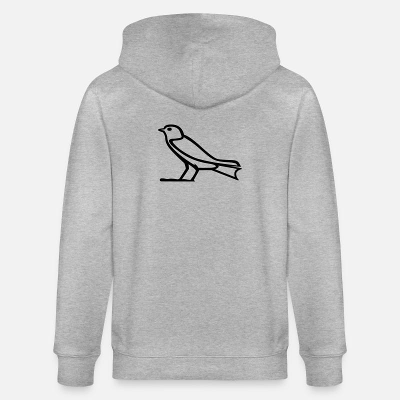 Vogel-Hieroglyphe - Stanley/Stella Unisex Bio-Kapuzenjacke CULTIVATOR  - Grau meliert