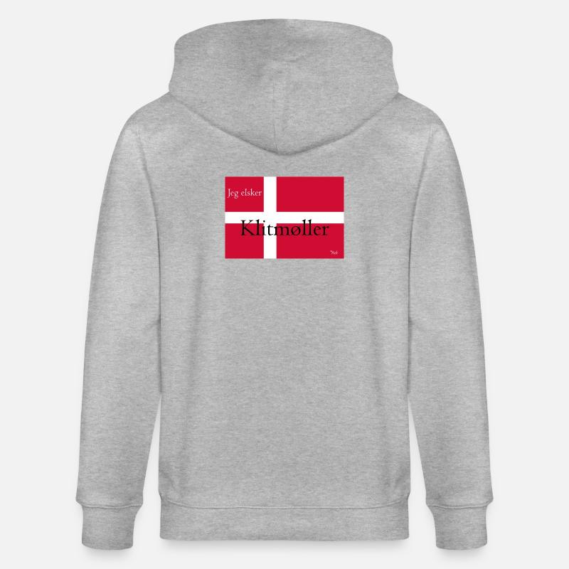 Drapeau danois de Klitmøller - Veste à capuche bio CULTIVATOR Stanley/Stella Unisexe - gris chiné