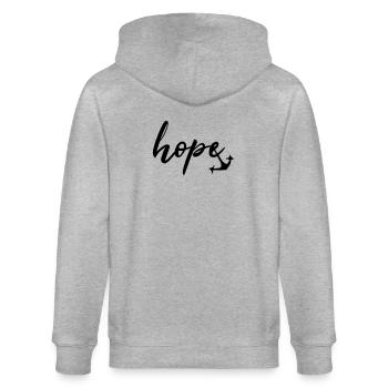 hope Anker by heavenlygoods DESIGN - Stanley/Stella Unisex Bio-Kapuzenjacke CULTIVATOR  - Grau meliert - Hinten - Luana (180cm)