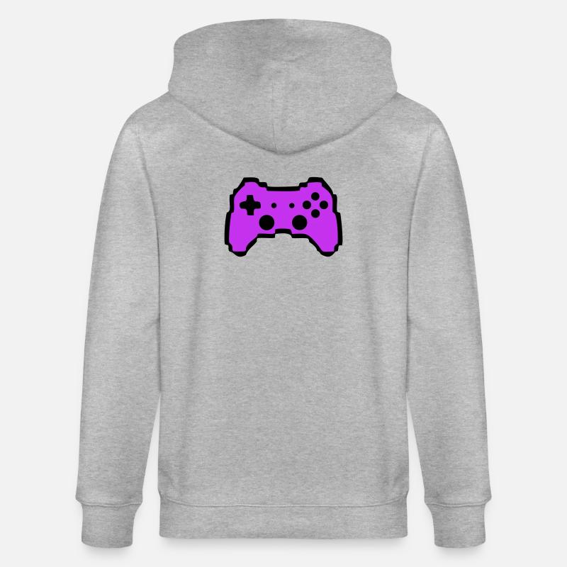Retro Gamepad Controller Gamer - Stanley/Stella Unisex Bio-Kapuzenjacke CULTIVATOR  - Grau meliert