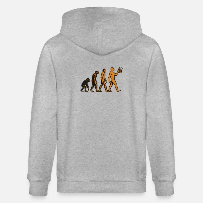 Evolution Beer - Stanley/Stella CULTIVATOR Unisex Organic Hooded Jacket - heather grey