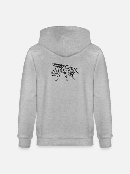 Black Bee – Instecte Illustration - Stanley/Stella Unisex Bio-Kapuzenjacke CULTIVATOR  - Grau meliert