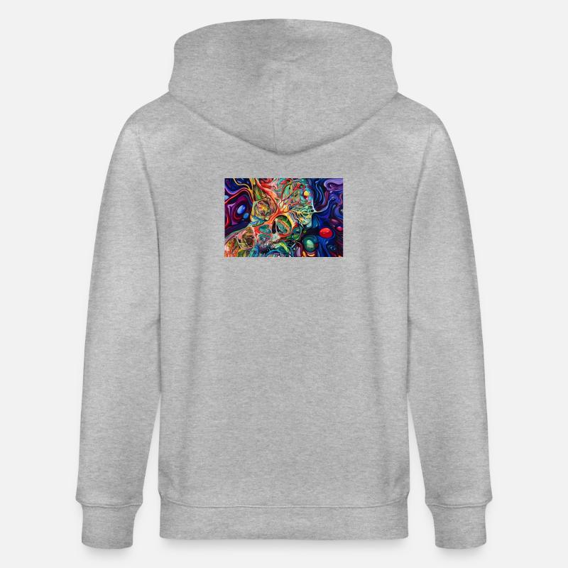 KI Generierte Kunst - Stanley/Stella Unisex Bio-Kapuzenjacke CULTIVATOR  - Grau meliert