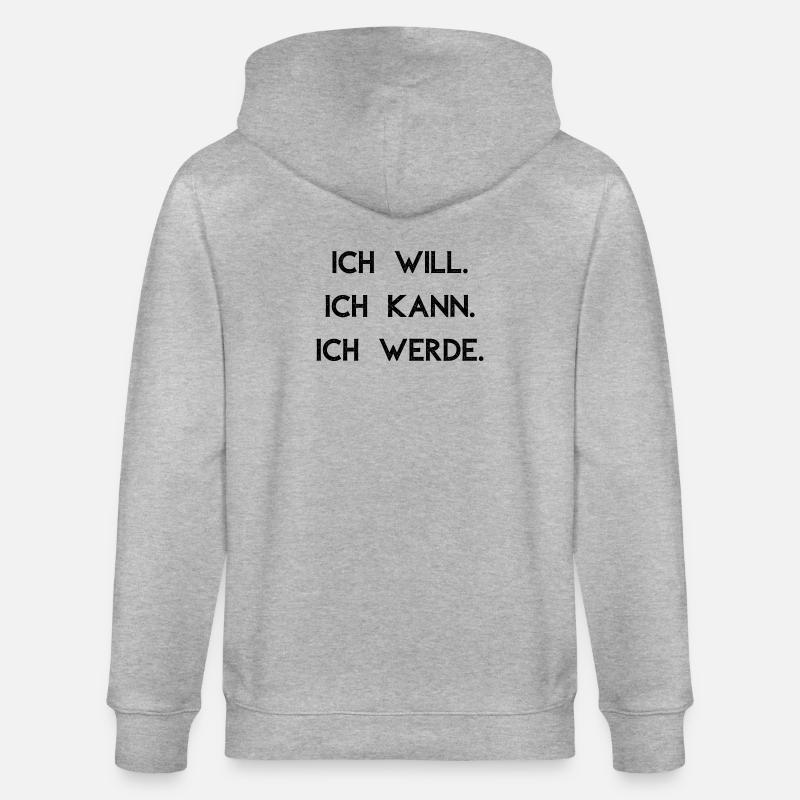 Ich will ich kann ich werde - Stanley/Stella Unisex Bio-Kapuzenjacke CULTIVATOR - Grau meliert