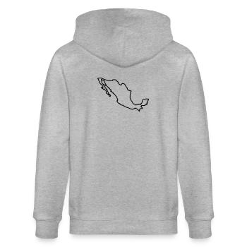 Mexico Outline - Stanley/Stella CULTIVATOR  Unisex Organic Hooded Jacket - heather grey - Back - Luana (180cm)