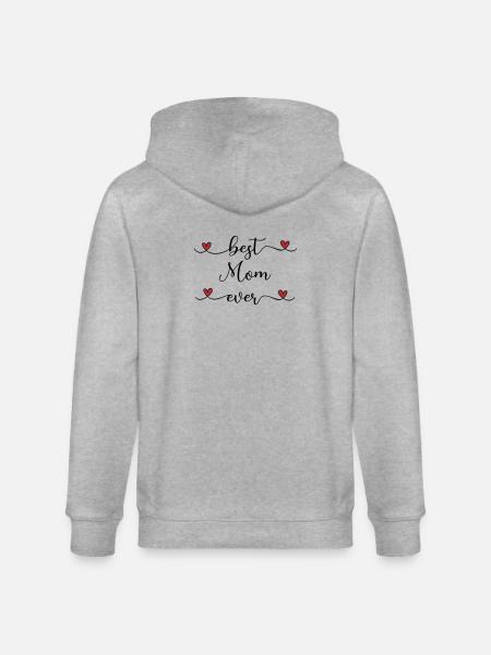 Mom Heart Gift - Stanley/Stella CULTIVATOR  Unisex Organic Hooded Jacket - heather grey
