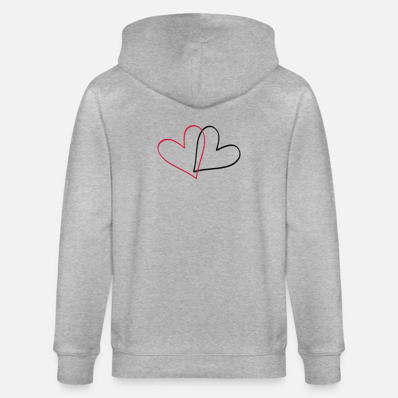 Herzen Herz Geschenkidee Partnerlook - Stanley/Stella Unisex Bio-Kapuzenjacke CULTIVATOR  - Grau meliert