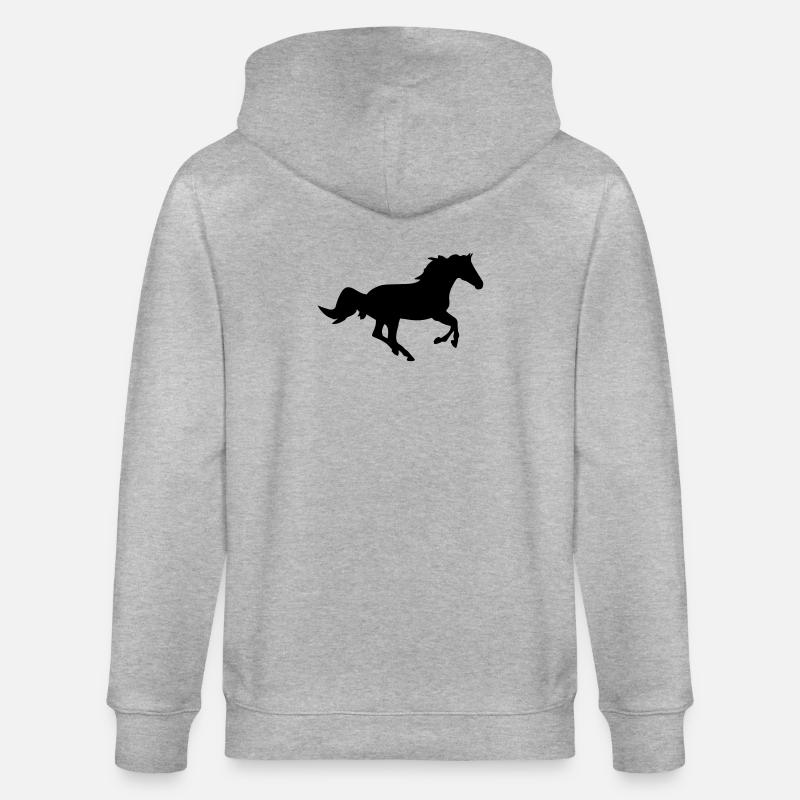 Ein Pferd. - Stanley/Stella Unisex Bio-Kapuzenjacke CULTIVATOR - Grau meliert