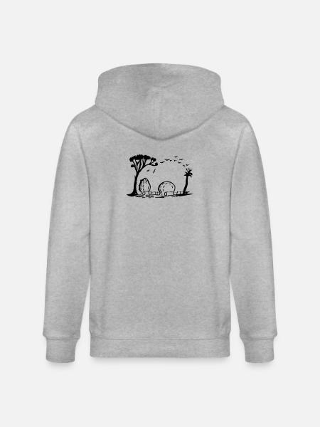 Elephant Village Optical Illusion - Stanley/Stella CULTIVATOR  Unisex Organic Hooded Jacket - heather grey